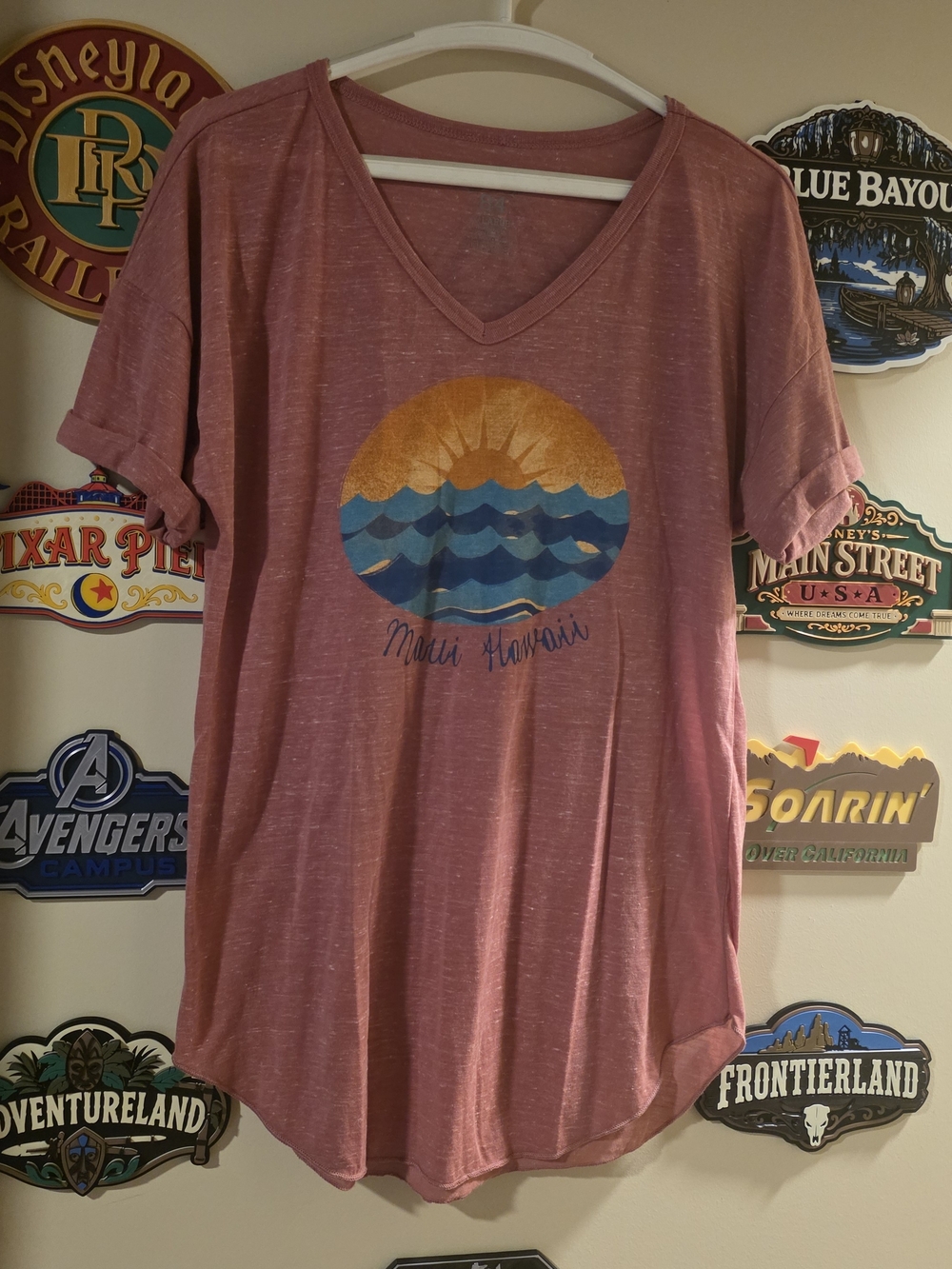 Blue 84 Mauve Sunset Graphic V-Neck Tee